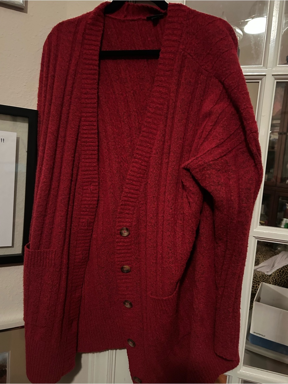 Cozy Women's Red Button-Front Cardigan Sweater torrid